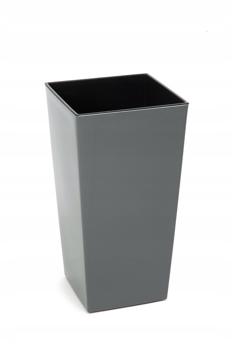 Finezja Antraciet Glanzende Pot 19x19x37cm met Inzet