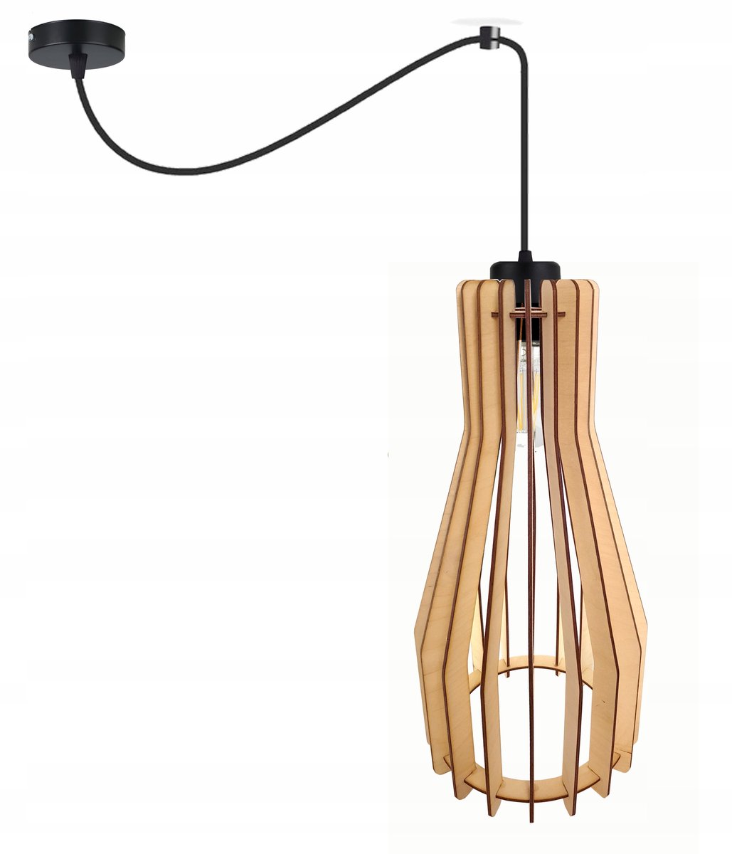 Hanglamp Spider E27 Hout - Loft Stijl
