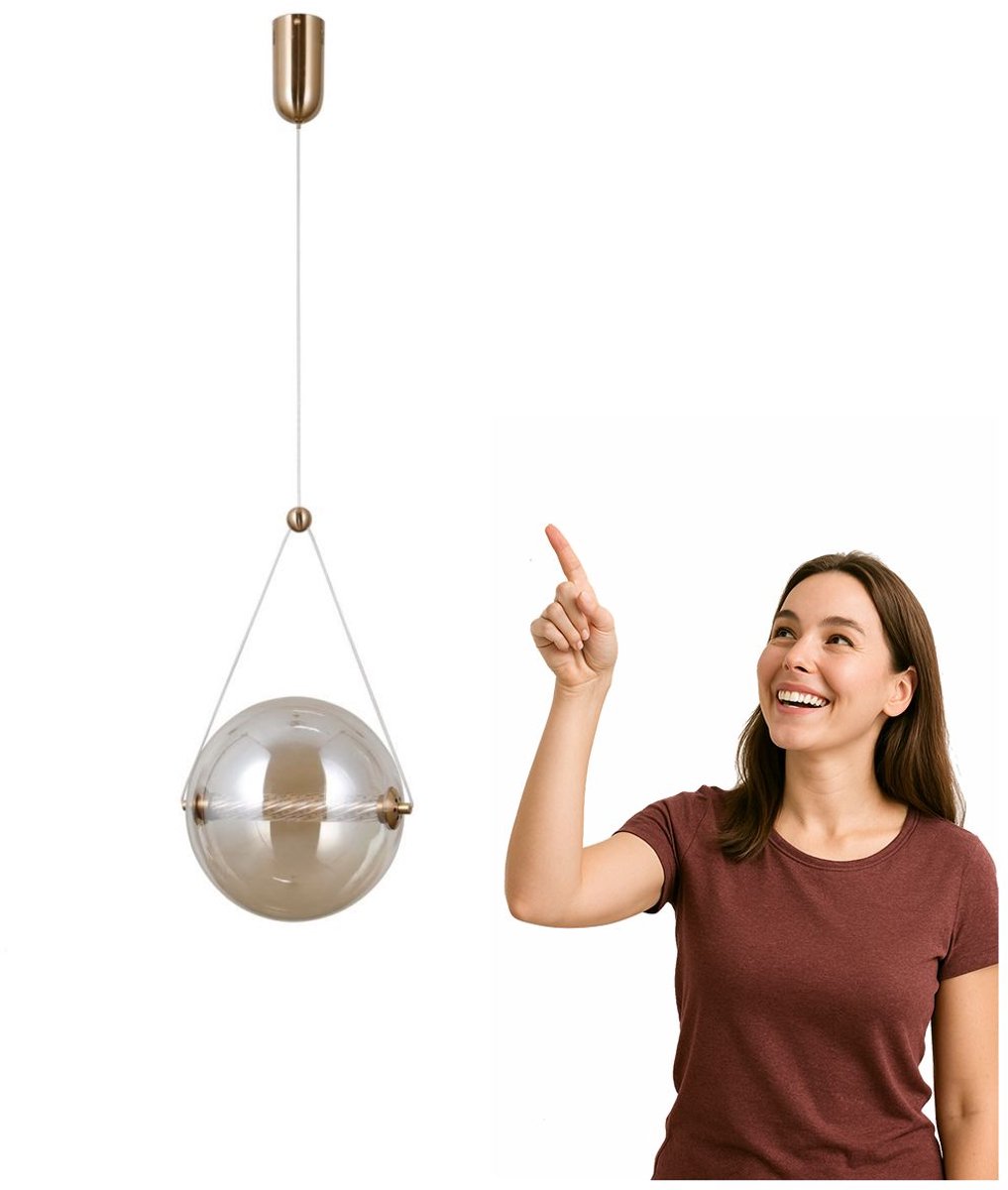 Rastia LED Hanglamp 12W Goud Amber - Stijlvolle Verlichting