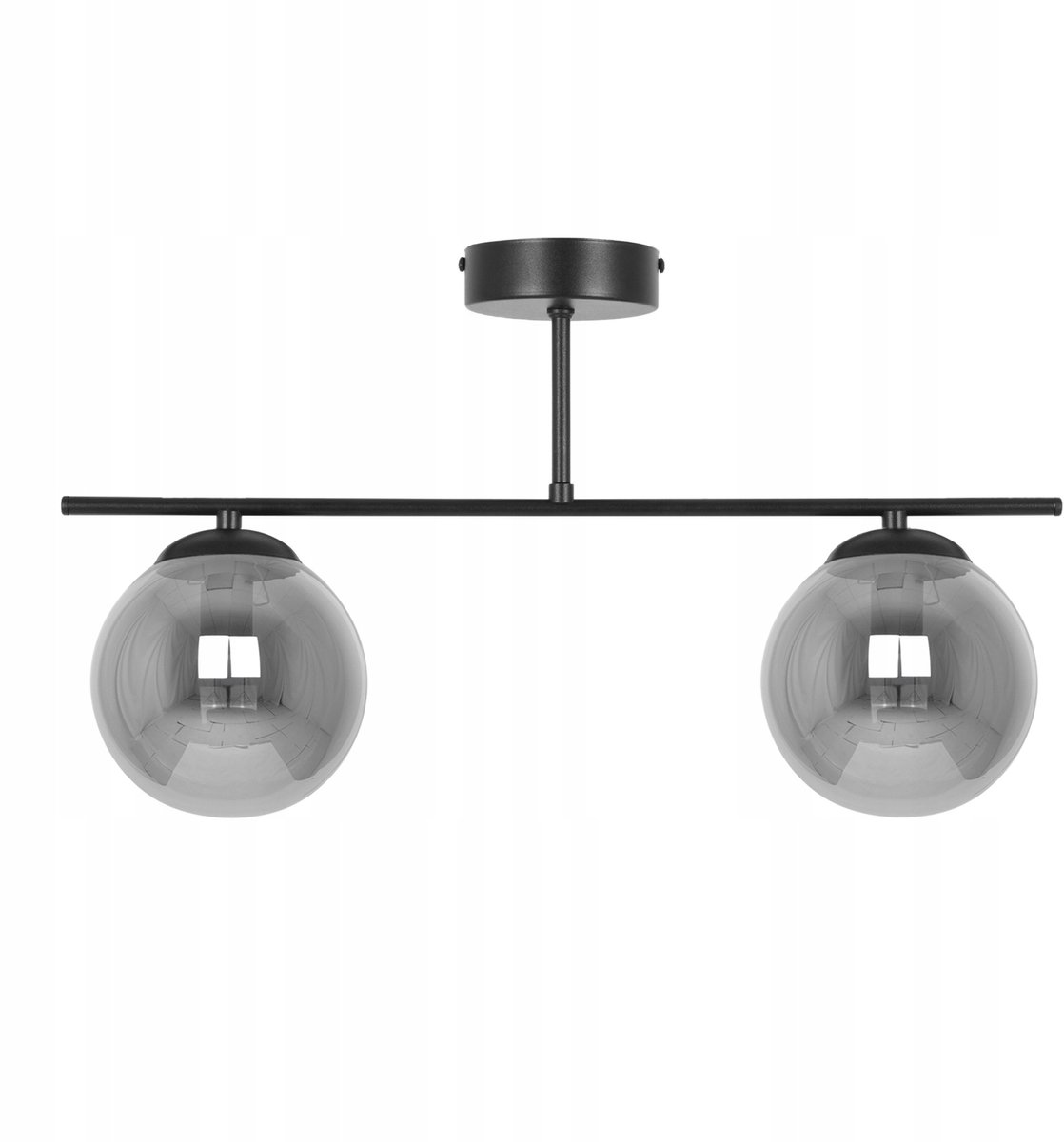 Zwarte hanglamp boven tafel, salon, keuken - 2xE14