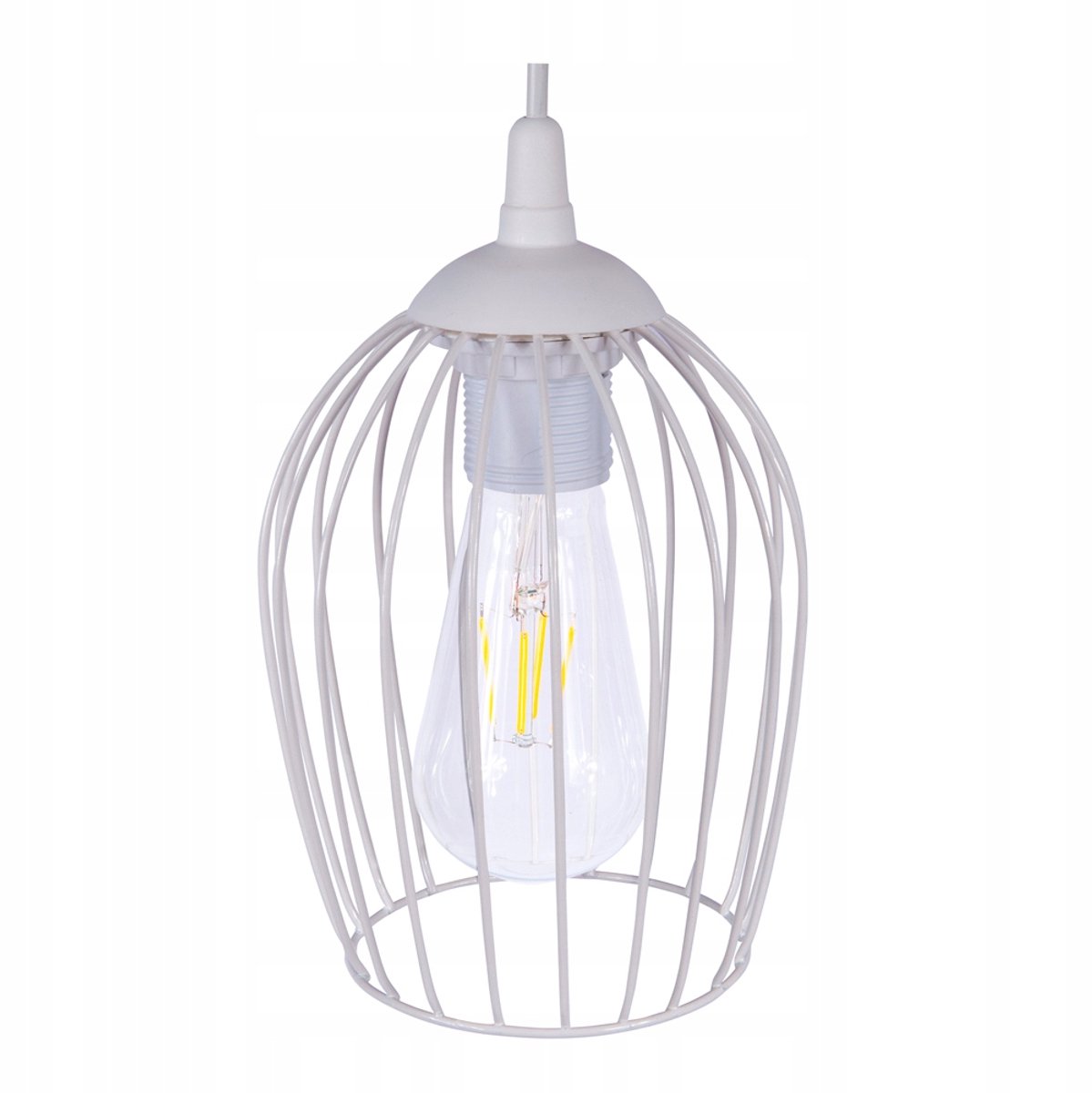 Ovale Loft Plafondlamp Metaal Wit E27