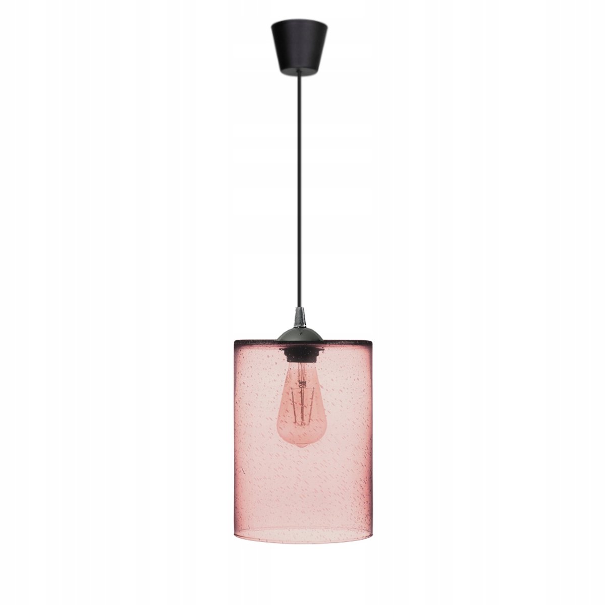 Neira Hanglamp 1M Glazen Tuba Moderne Stijl Zwart/Roze