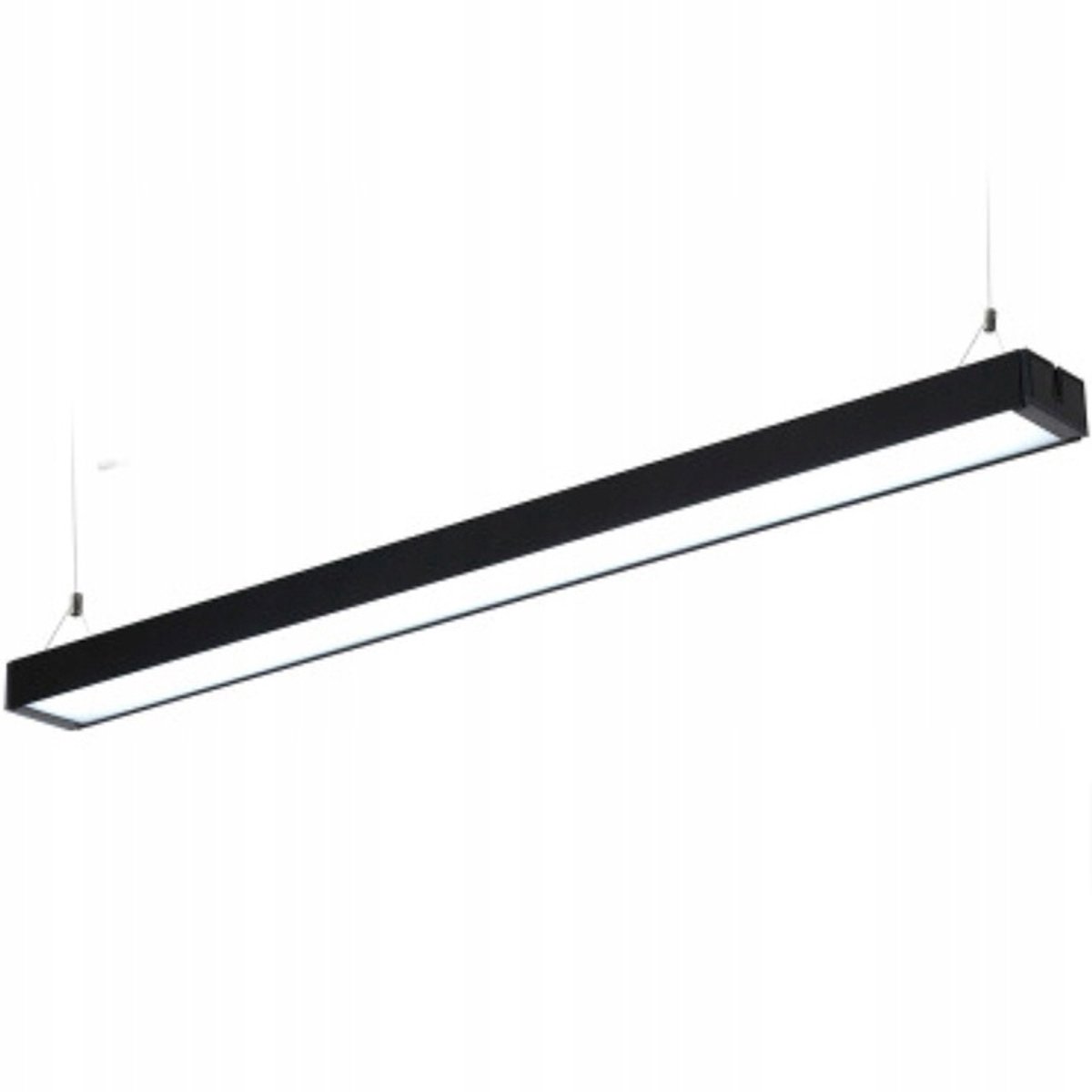2x LED Plafondlamp 120cm 40W Zwart Kantoor Verlichting
