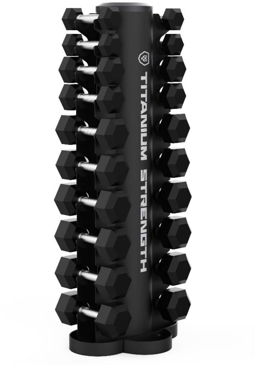 Hex Dumbbell Set 1-10 KG met Compact Verticaal Rack