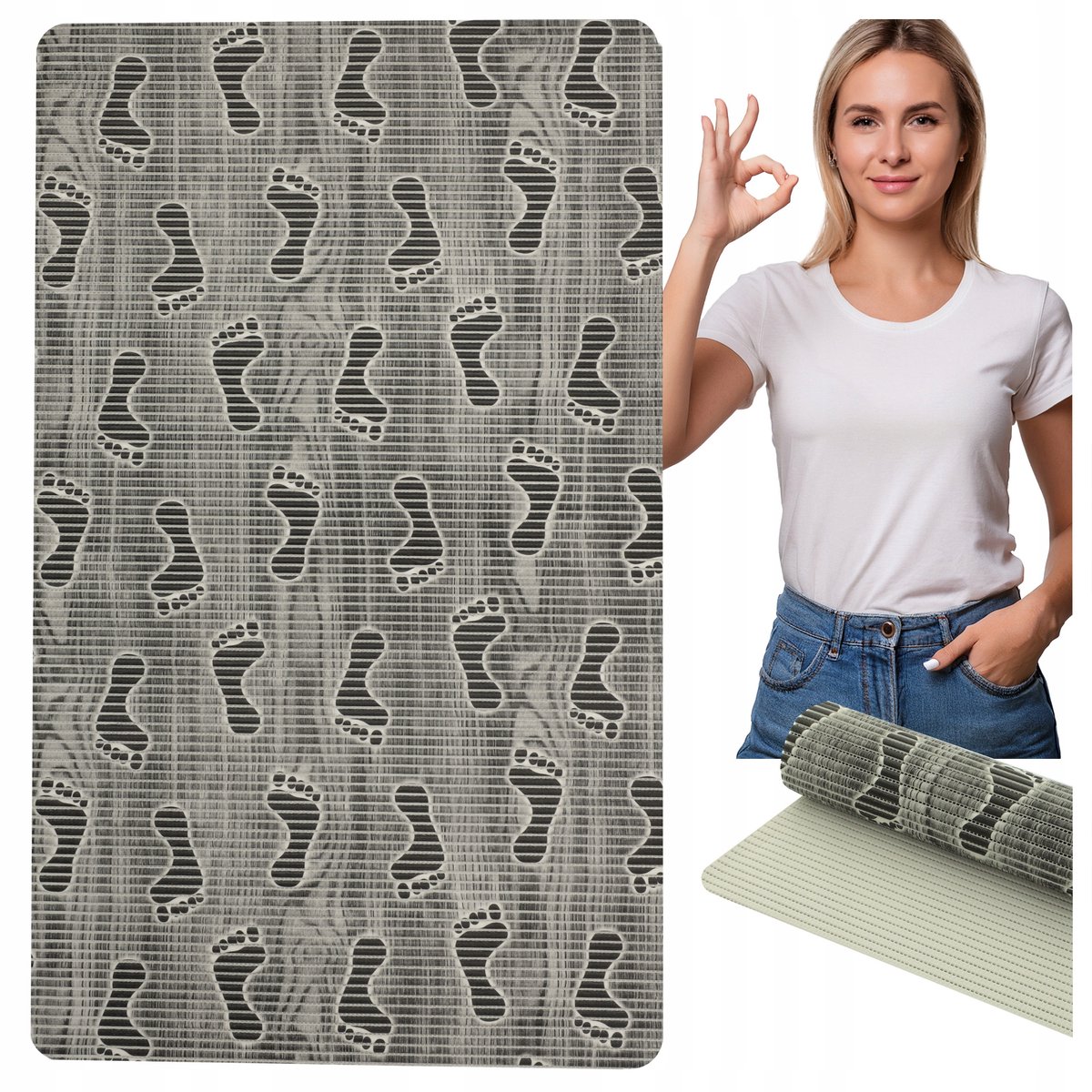 Antislip badmat 65x90cm schuim, voor kinderen en senioren
