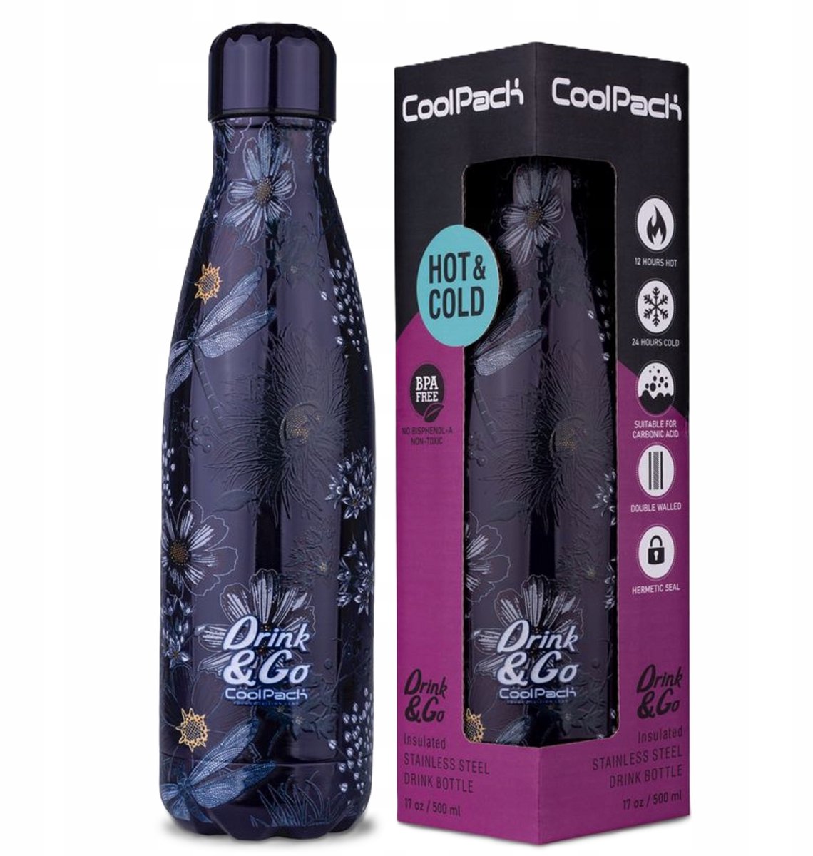 Coolpack Thermos Fles 500ml - Granaatrood Motief