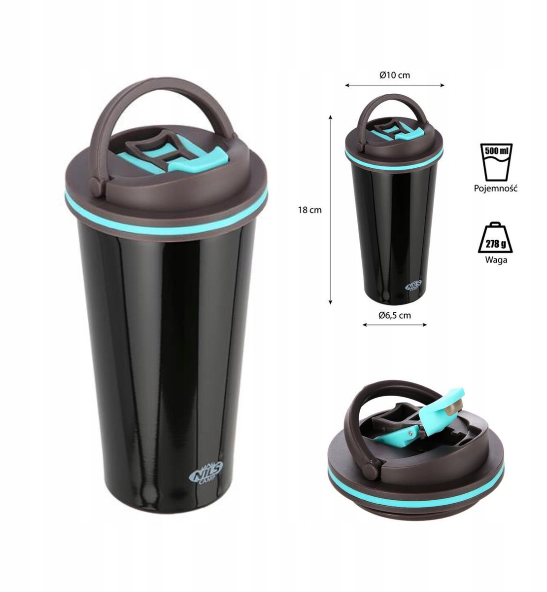 Nils Camp NCB18 Thermosbeker 500ml - Antislip & Dubbelwandig