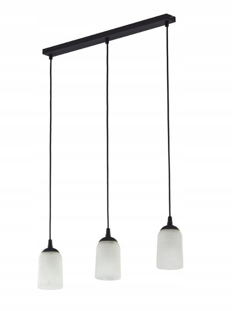 TK-Lighting Cleo 969 Hanglamp Zwart Wit Metaal Glas E27