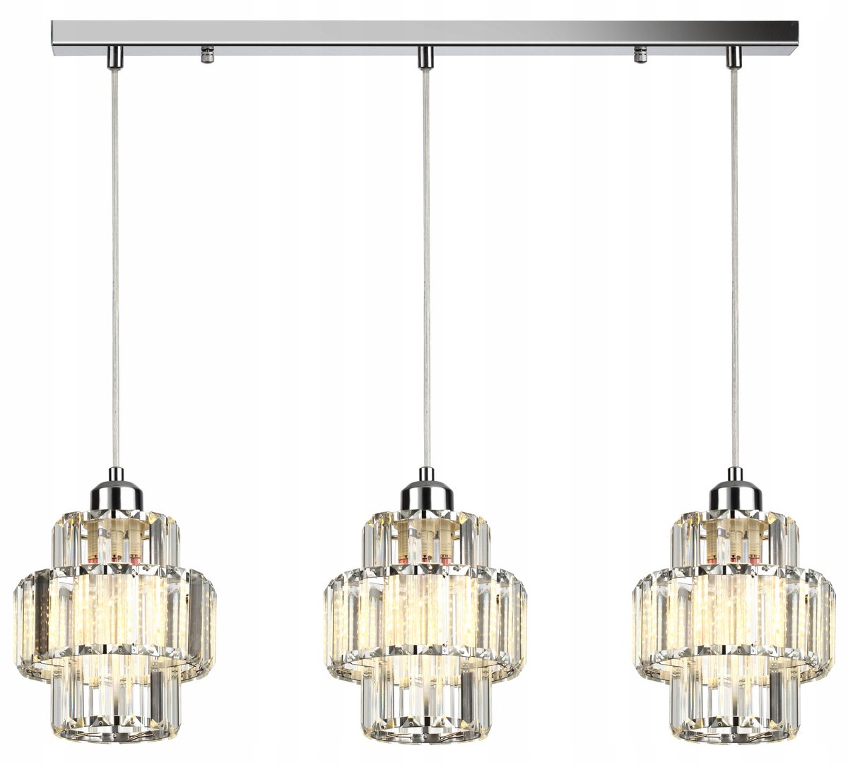 Luxe kristallen plafondlamp Targa - 3 lichtpunten, chroom