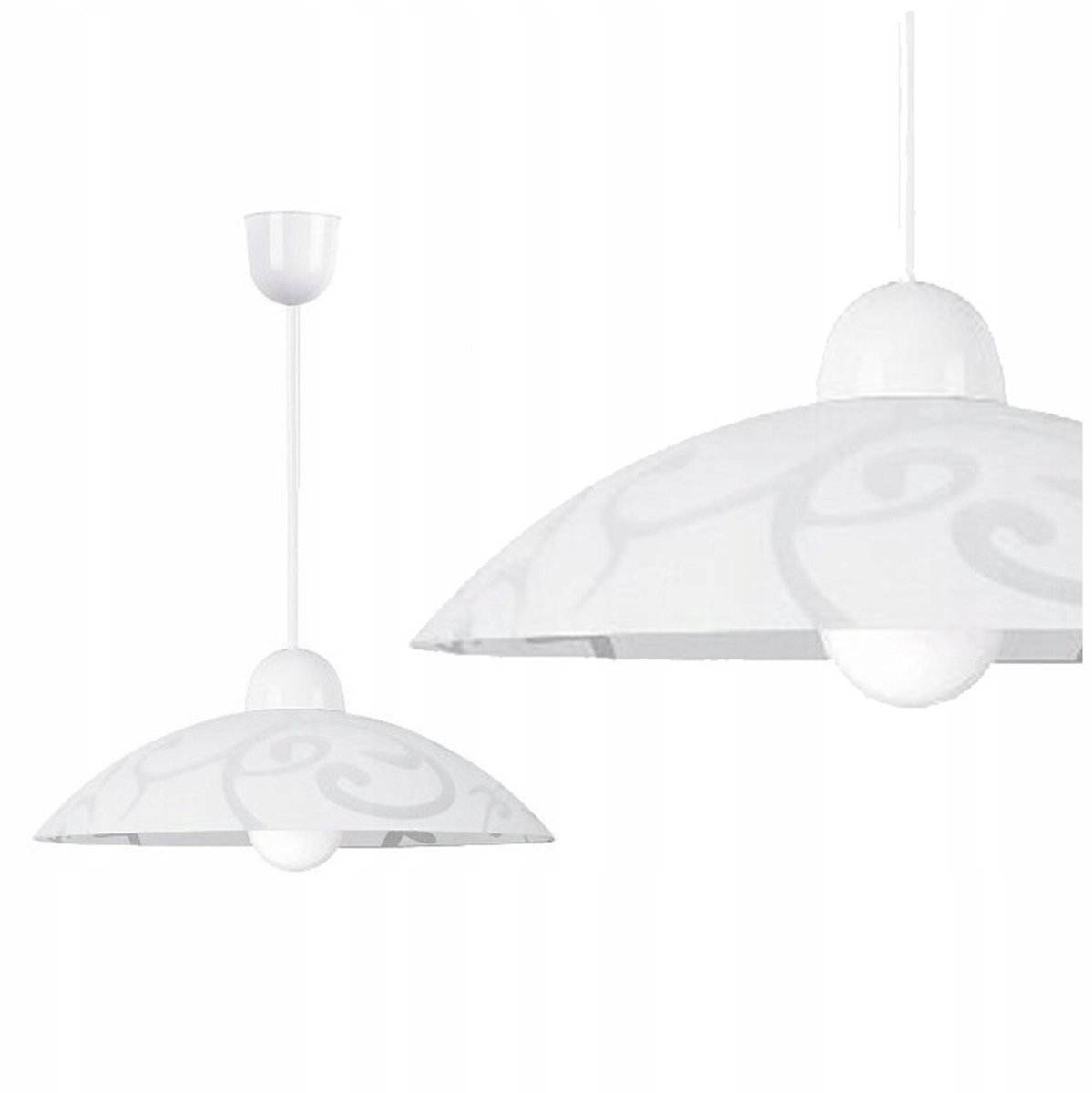 SCROLL 1846 Hanglamp - Stijlvol Wit en Transparant