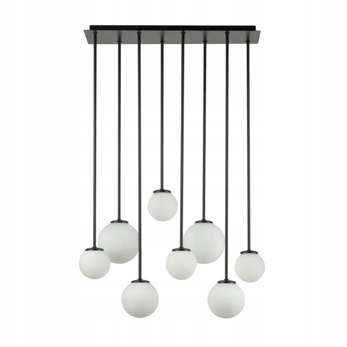 TULIA 8 Hanglamp - Zwart/Wit Glas, 8x G9, Modern