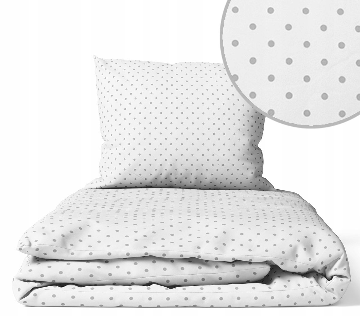 Kinderbedikant Dekbedset 90x120cm Grijs Stippen - All-Season