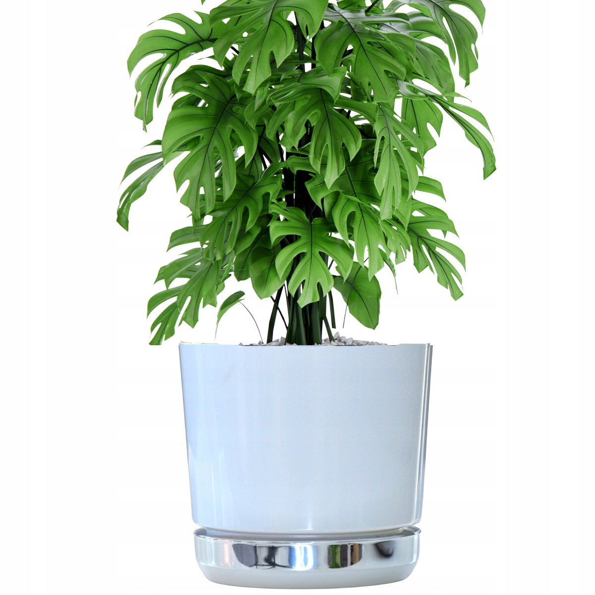 Merkloze Duo Pot met Schotel - Wit, 21 cm