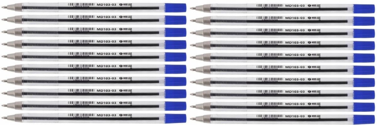 MemoBe Bureau Pennen Blauw 0,7 mm - Set van 20