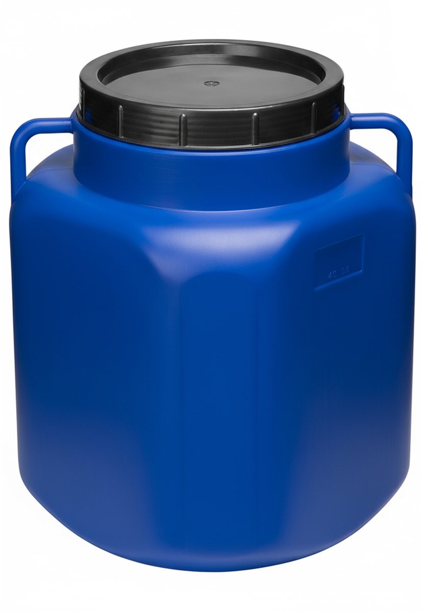 Garronda 40L - Plastic Vat BPA-vrij - Vierkant vat en Container met Deksel – Blauw – GD-STE-BarrelP