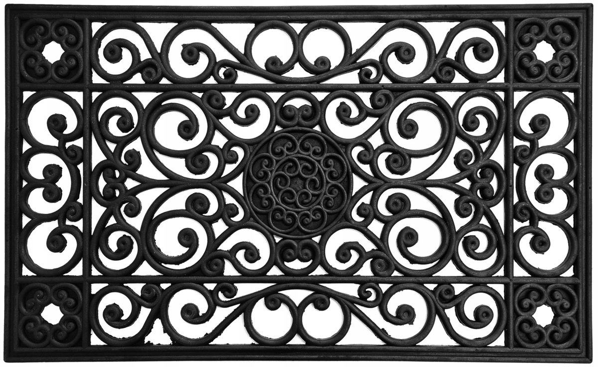 Buitendeurmat Rubber 45x75cm - Decoratieve Open Werk Mat