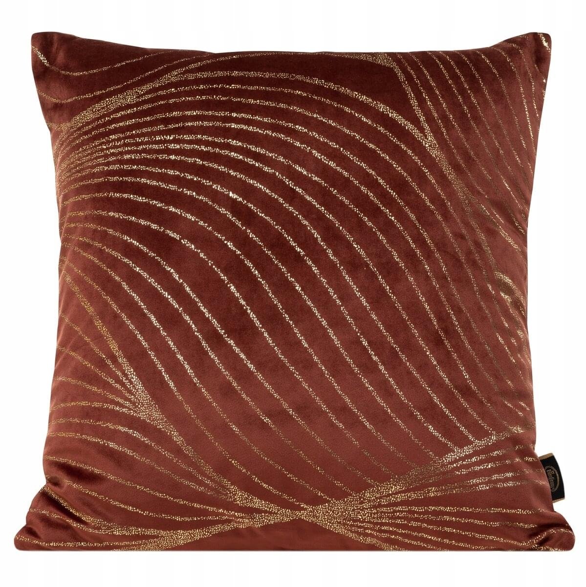 Decoratieve Kussenhoes BLINK 45x45cm - Terracotta met Gouden Patroon