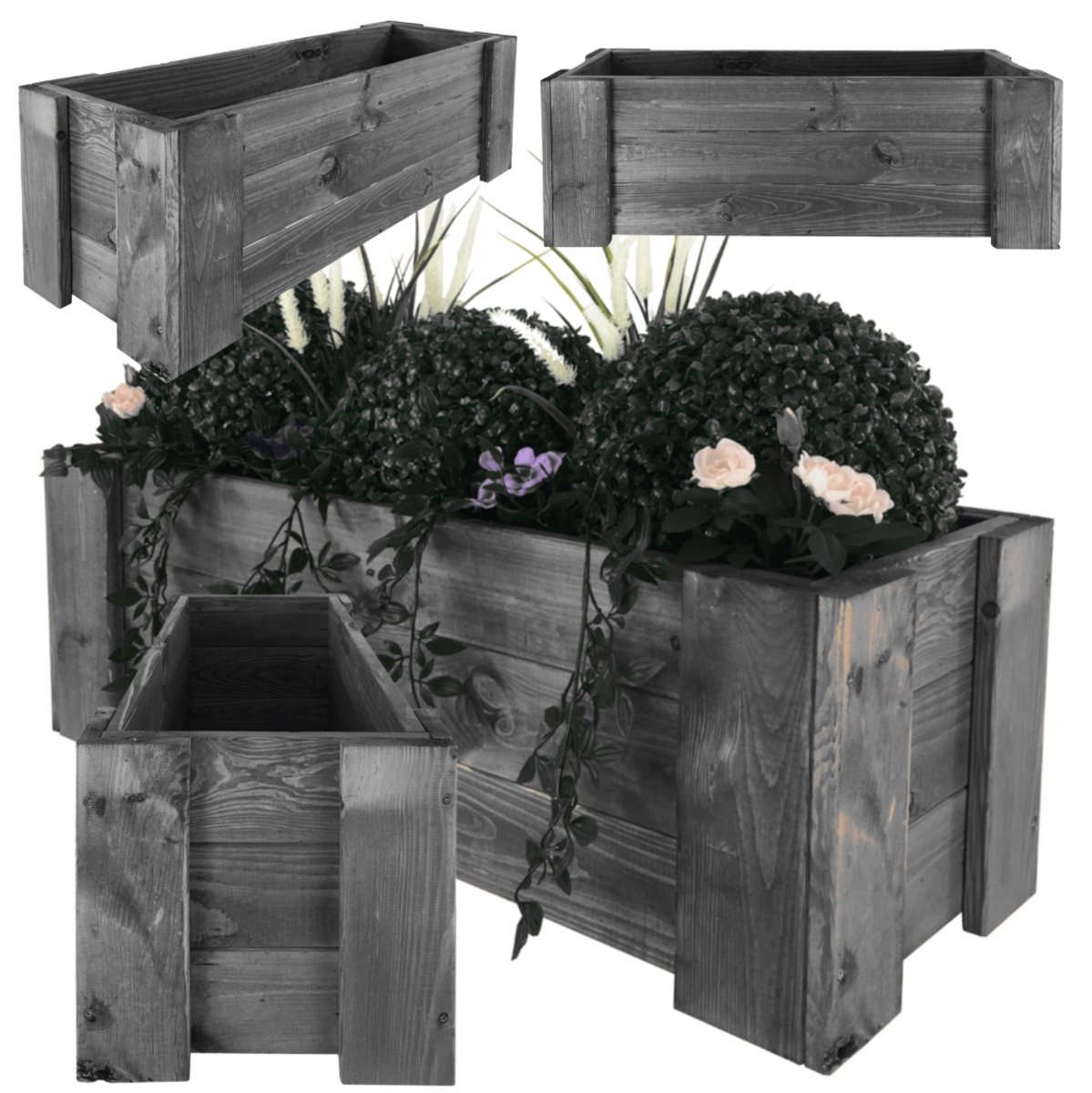 Houten Plantenbak Kruidenbak 80x30x30cm FSC Gecertificeerd