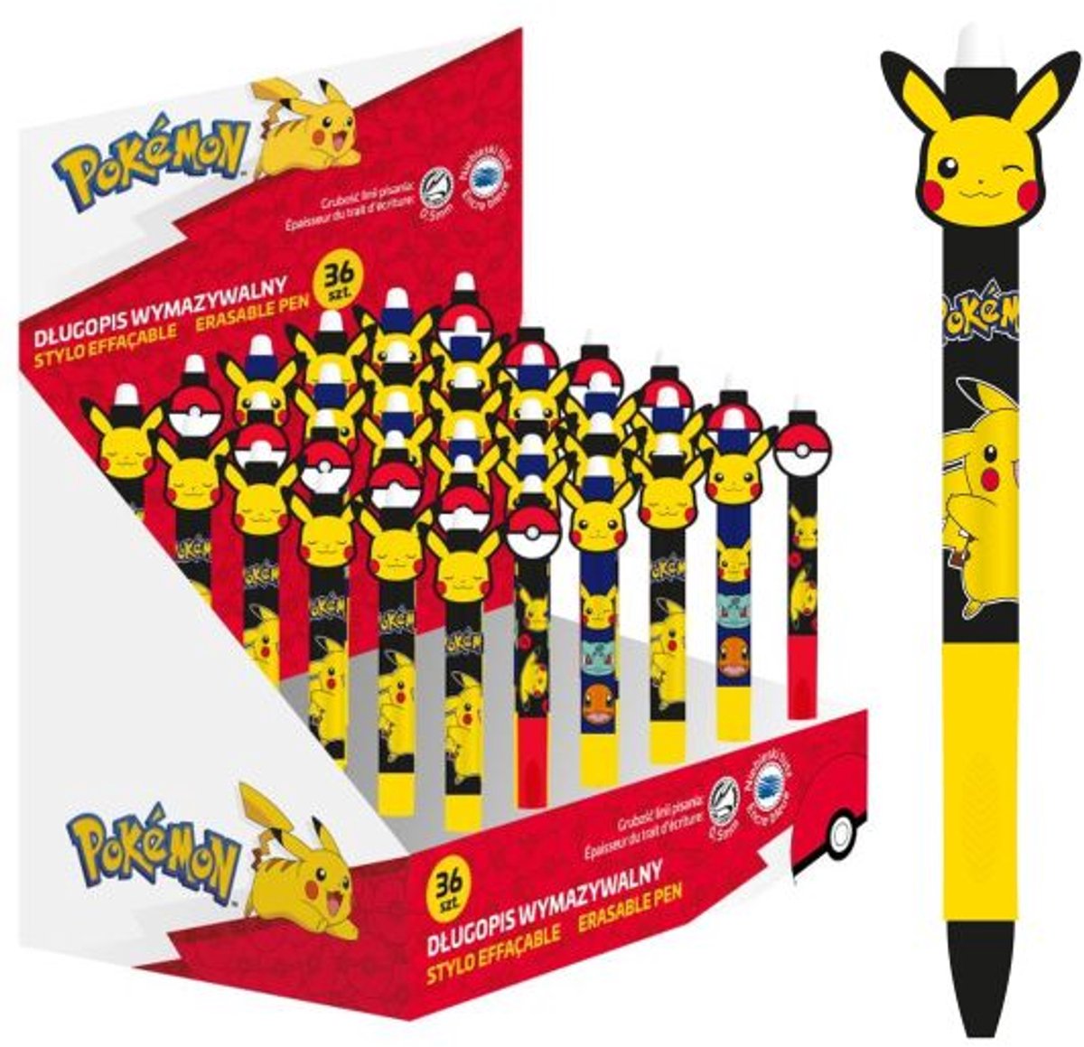 Pokemon Uitwisbare Pen met Grip - Blauwe Inkt, 0.5mm