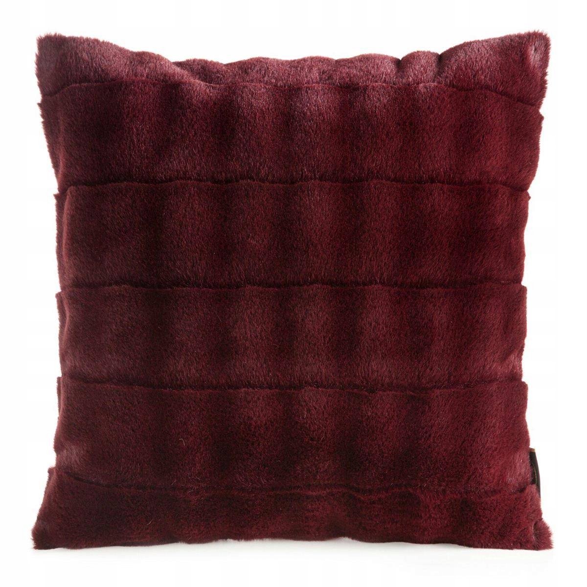 RABID sierkussenhoes 45x45 pluche met strepen, bordeauxrood