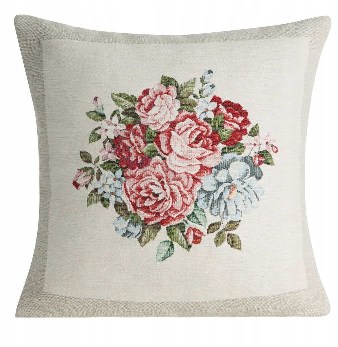 Eurofirany Gobelin Sierkussen 45x45cm - Kleurrijke Bloemendecoratie Veelkleurig