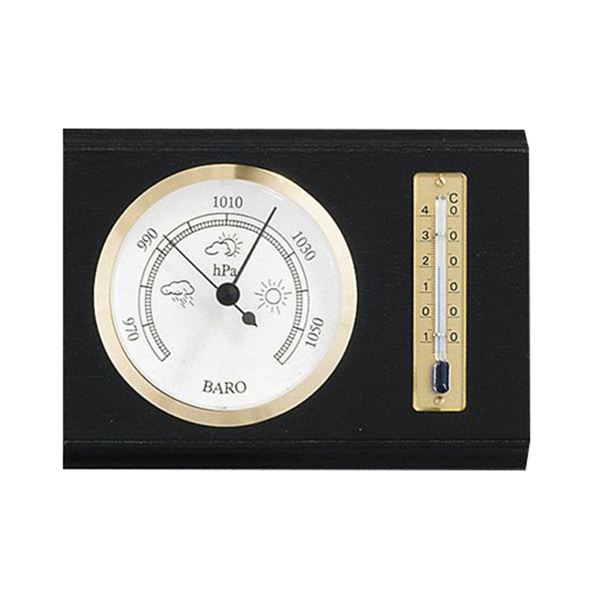 SELVA barometer, thermometer, mechanisch, analoog, 155 x 115 mm, rechthoekig, gemaakt in Duitsland