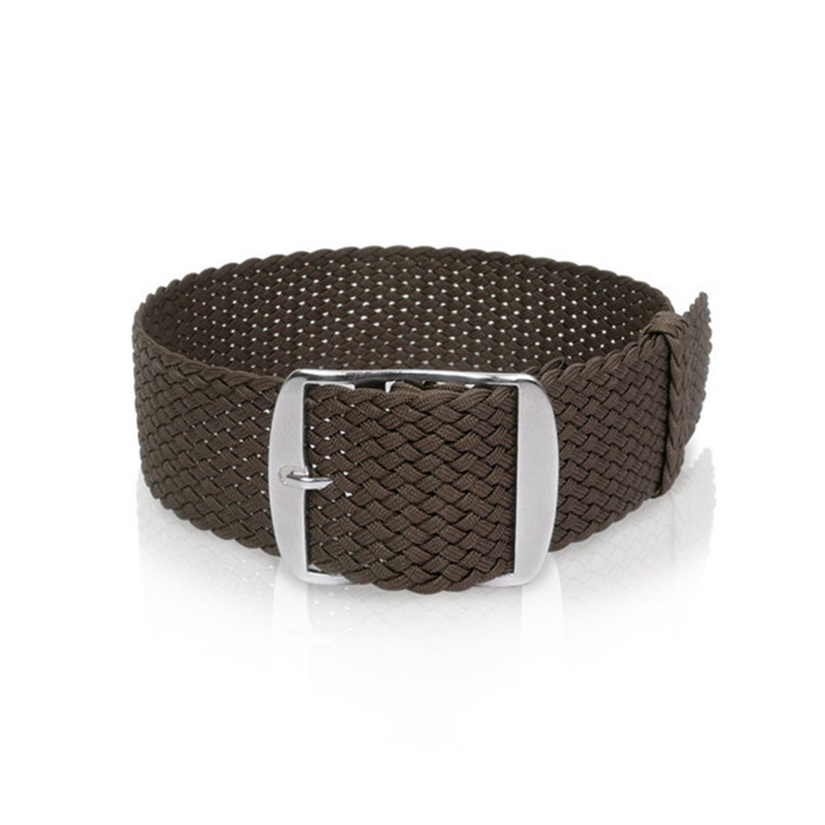 Perlonband donkerbruin, 18mm