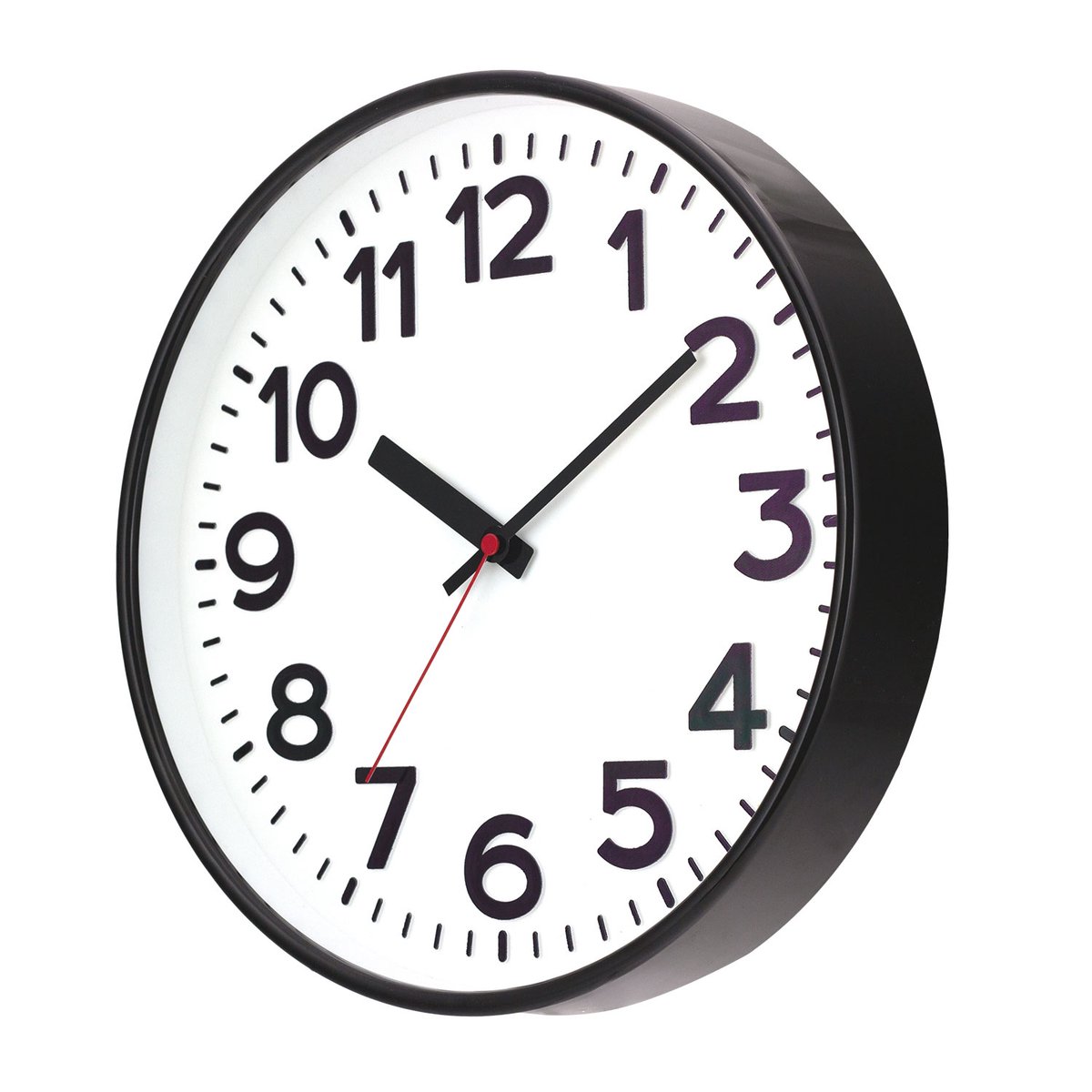 SELVA quartz wandklok Kolbingen, witte wijzerplaat, zwarte Arabische cijfers, kastdiameter 30 cm