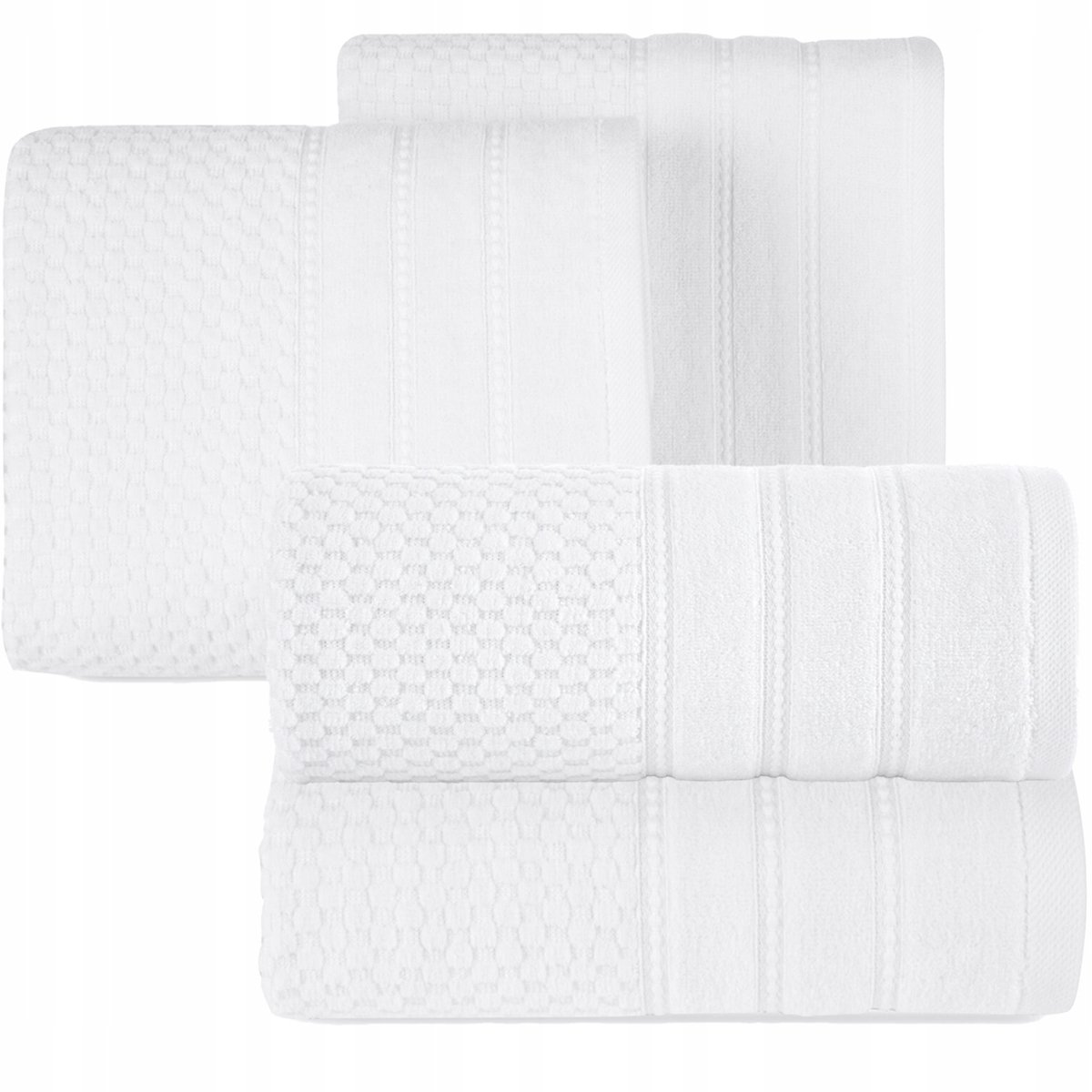 Wit Wit Katoen Badstof Handdoek Set 2x 70x140cm & 2x 50x90cm 500 GSM