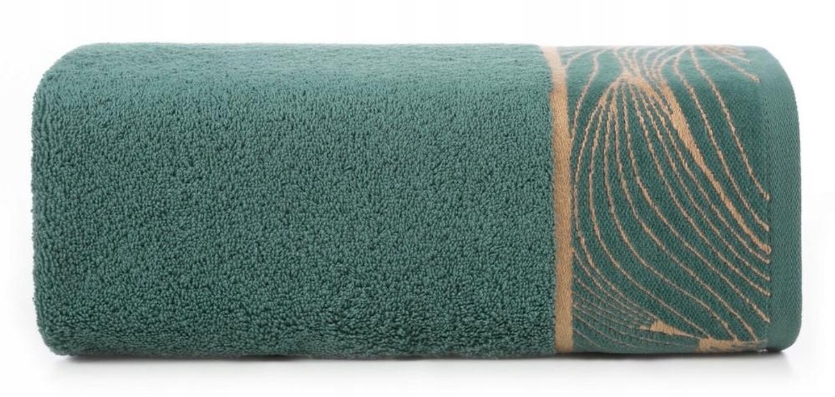 Zachte Mintgroene Handdoek 50x90 cm met Bladmotief - 500 g/m²