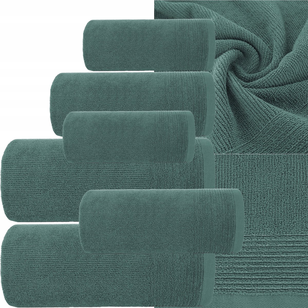 Luxe Katoenen Handdoekenset 6 Delig - Mintgroen - 500 g/m²