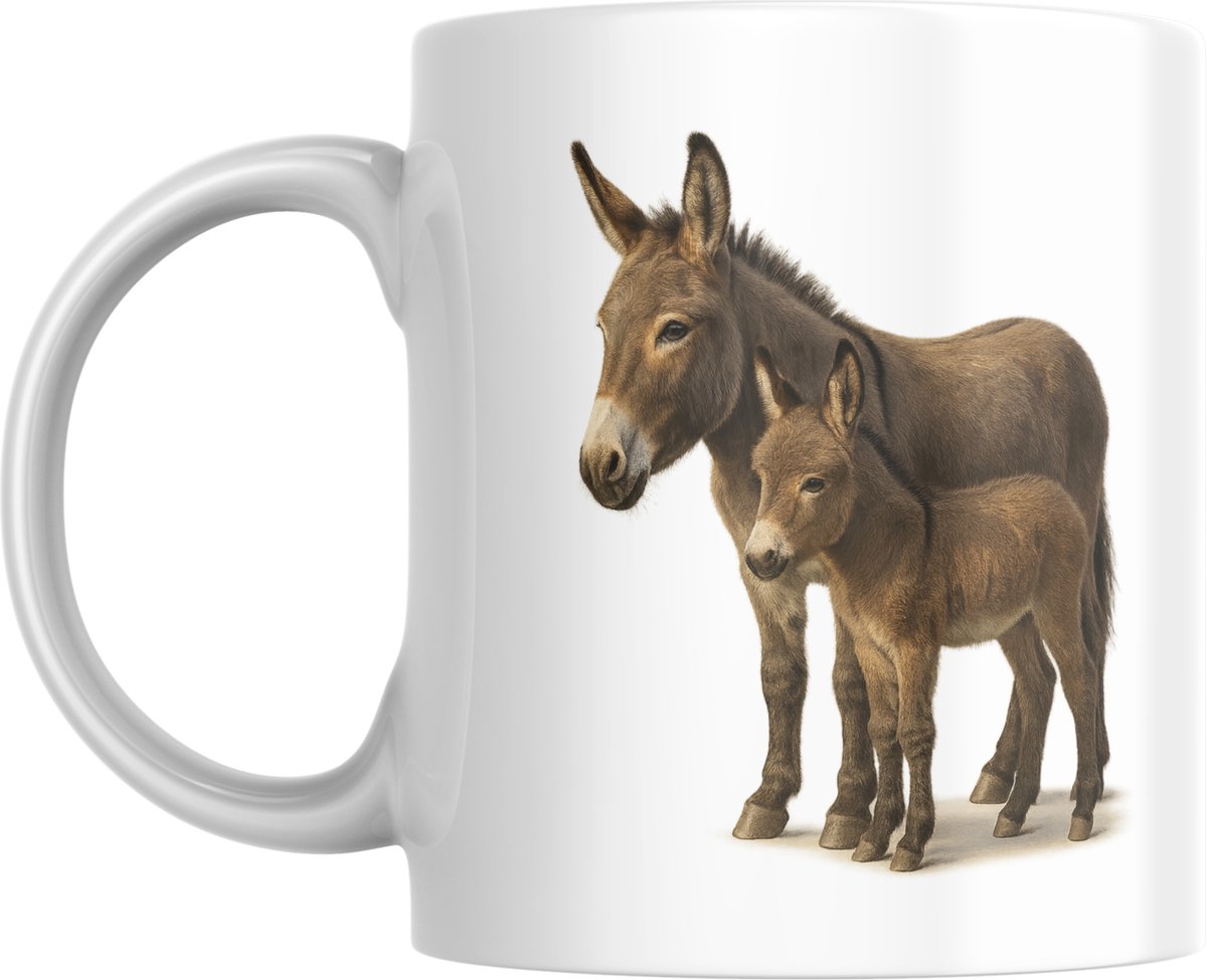 Fotorealistische Mok met Twee Ezeltjes - Unieke Cadeau