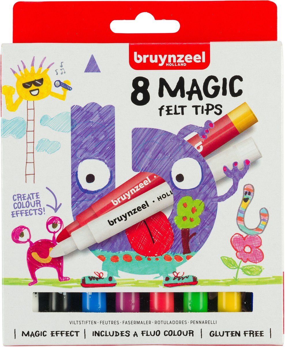 Bruynzeel Kids Magic viltstiften set 8
