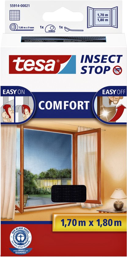 Tesa - 55914 - Raamhor - 170x180 cm - Antraciet