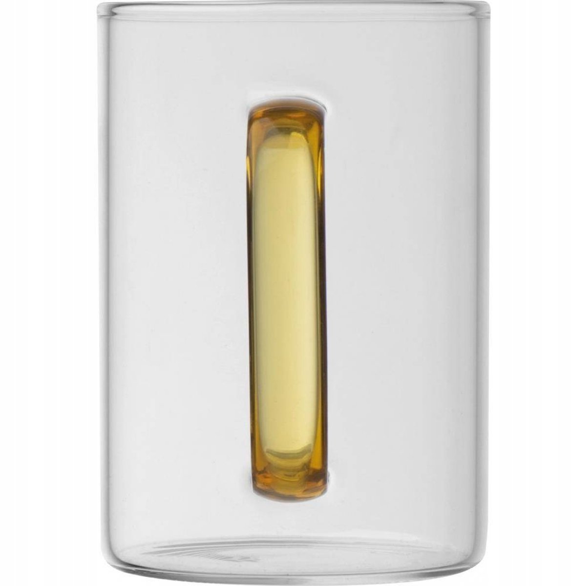 Glazen Mok 250 ml met Geel Handvat - borosilicaatglas