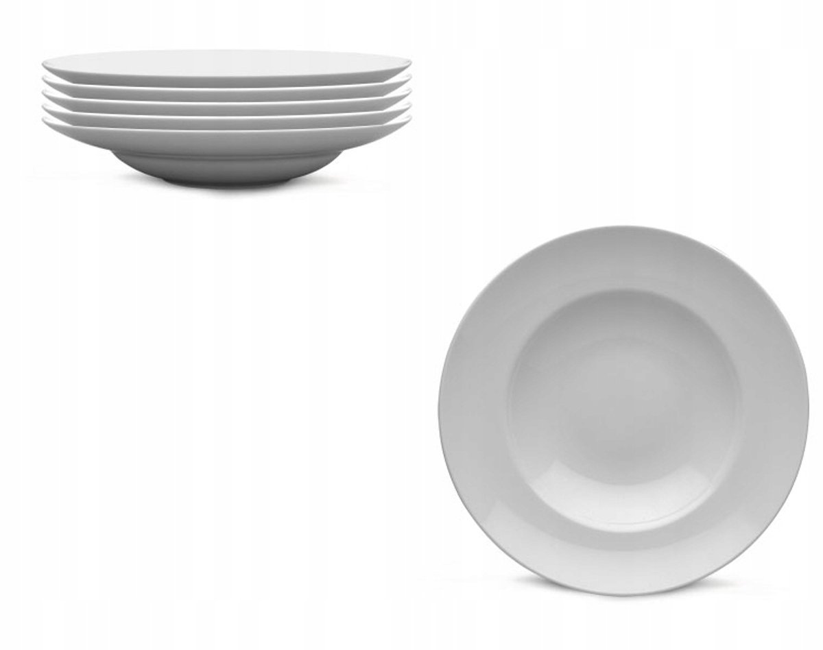 Lubiana Kaszub Diepe Borden 27 cm - 6 Stuks Porselein