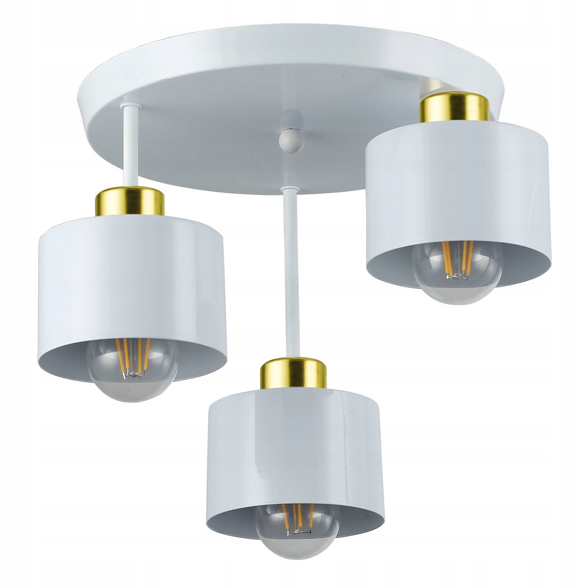 Moderne Plafondlamp Wandlamp Hanglamp LED 3x E27 Wit Goud
