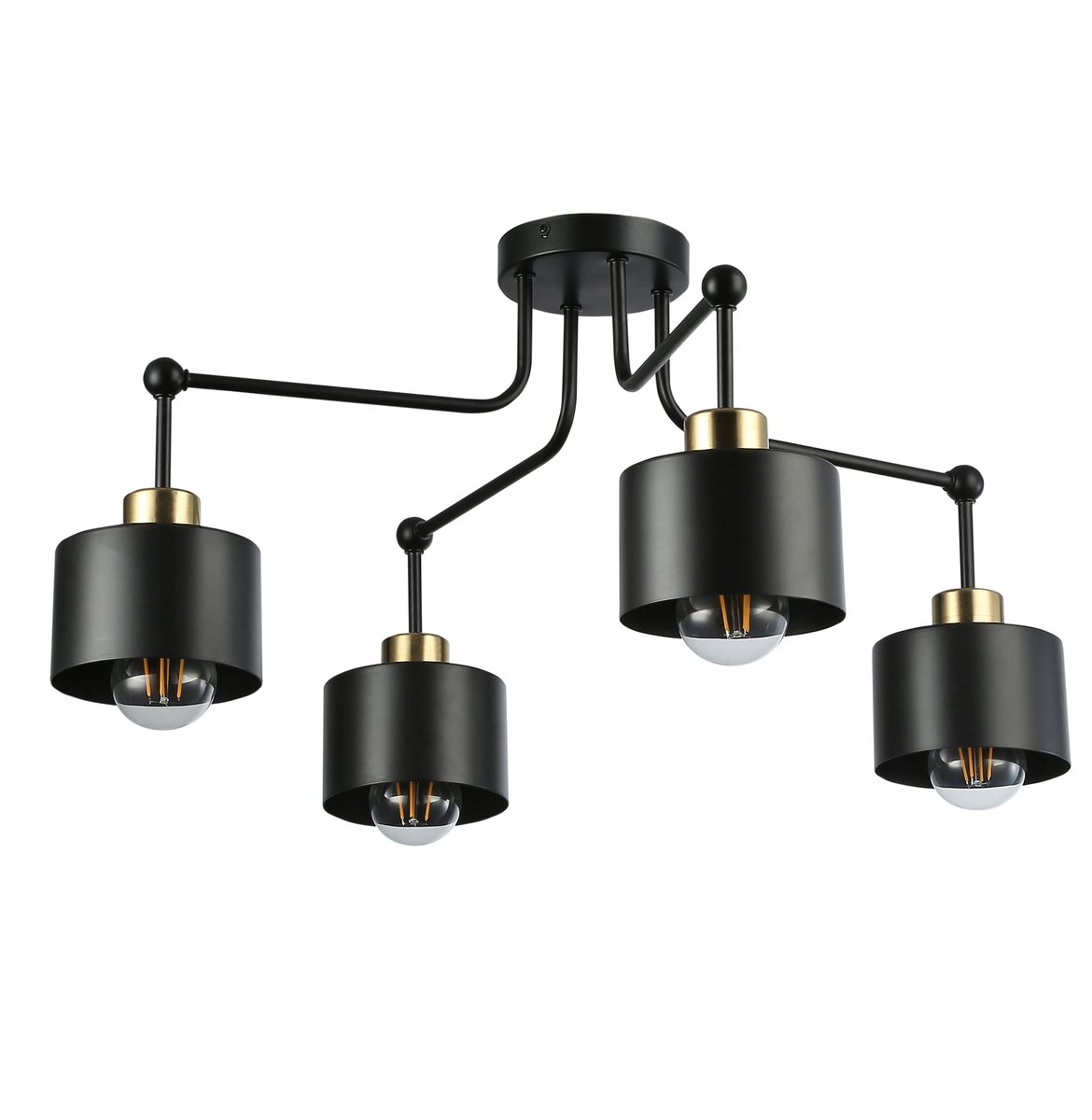 Hanglamp Zwart Goud E27 LED - Stijlvolle Verlichting