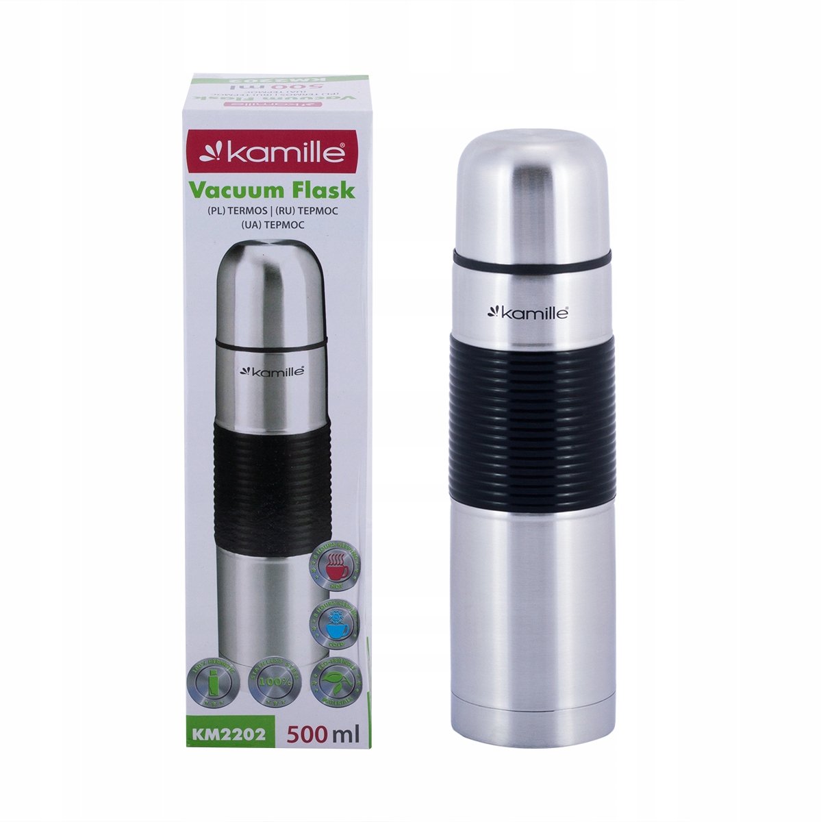 Kamille Thermosfles RVS 500ml - Houdt Warmte/Koude 8-10 Uur