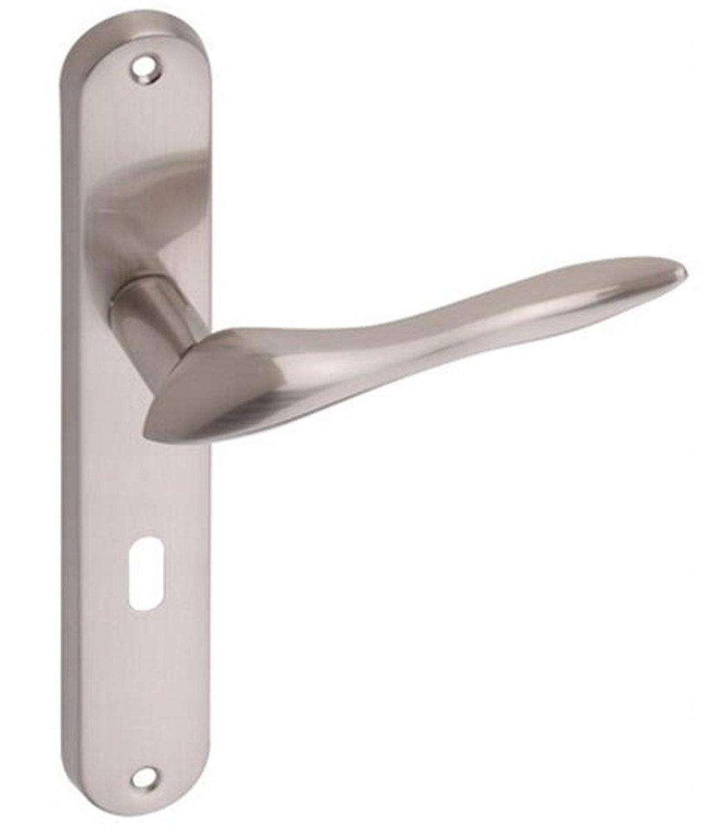 Gamet Stilla DH-93A Deurkruk met Lang Schild, Nikkel Geborsteld