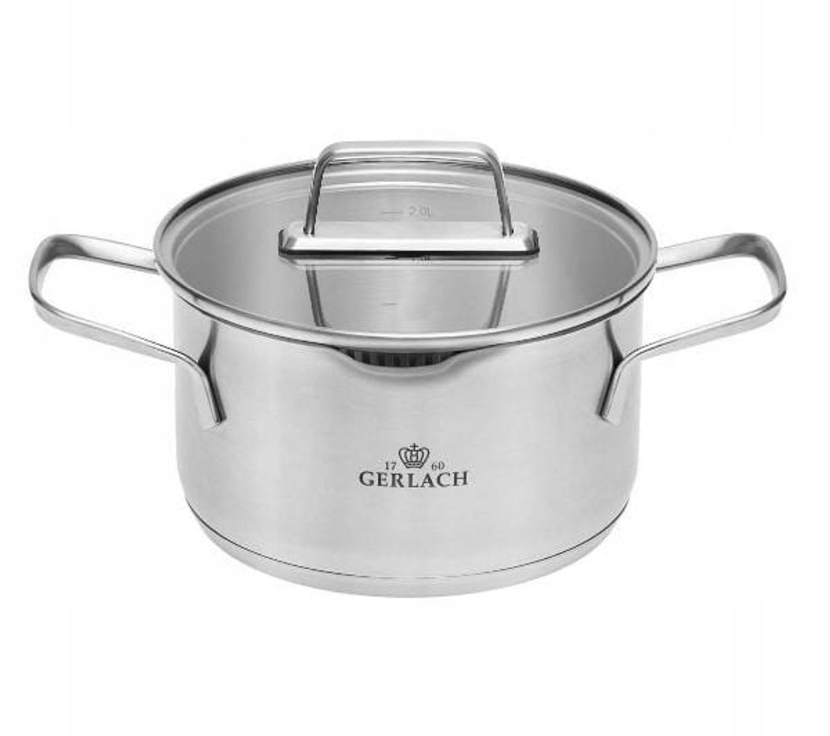 Gerlach Ambiente Inductiepan RVS 2,5L met Glazen Deksel
