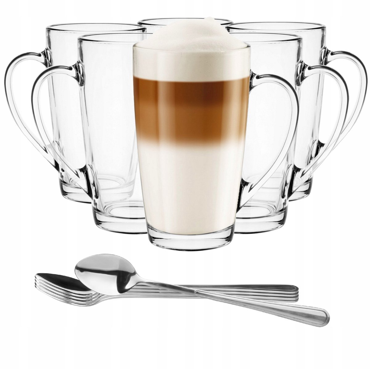 Glasmark Latte Macchiato Glazen met Lepels - Set van 6 - 400ml