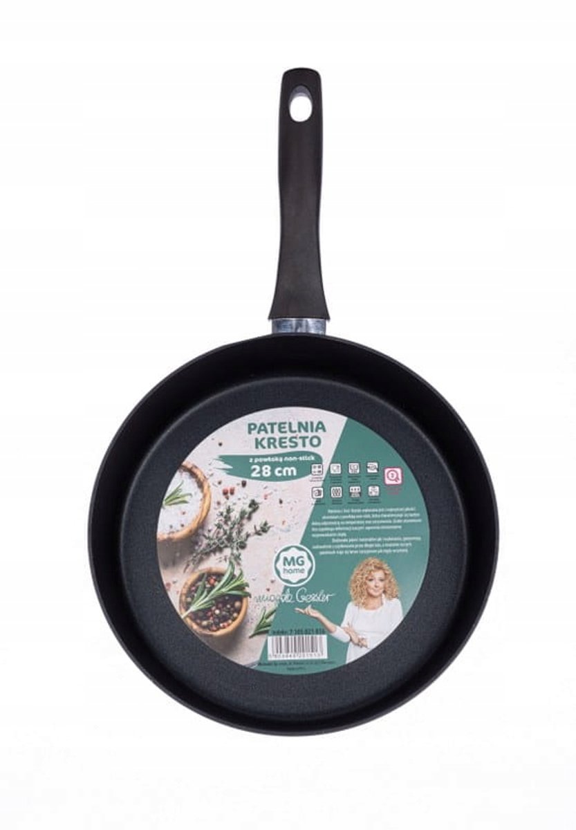 MG Home Kresto Koekenpan Zwart 28cm Inductie Anti-aanbaklaag