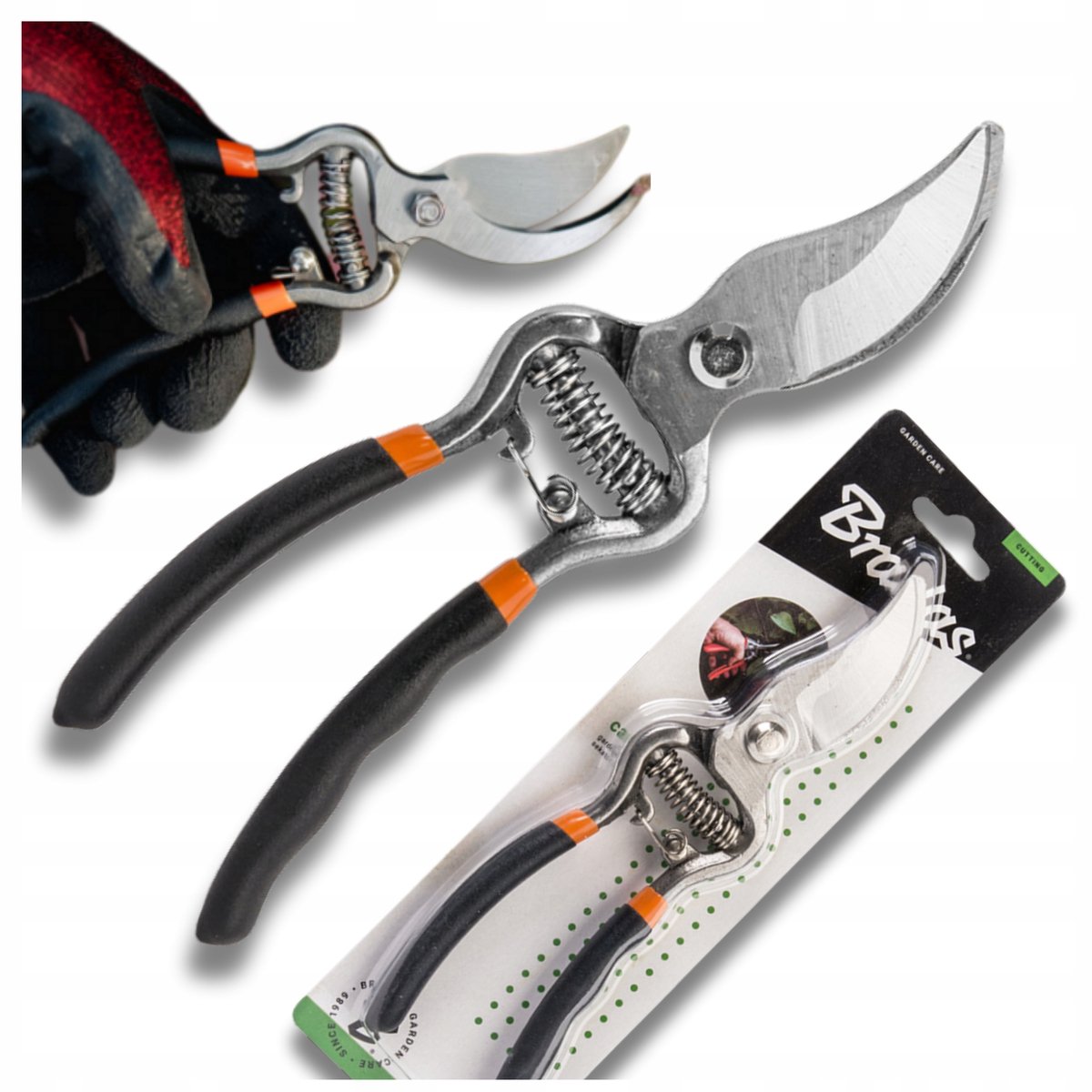 Bradas Ergonomic Snoeichar 8.5" - Antislip Handvatten