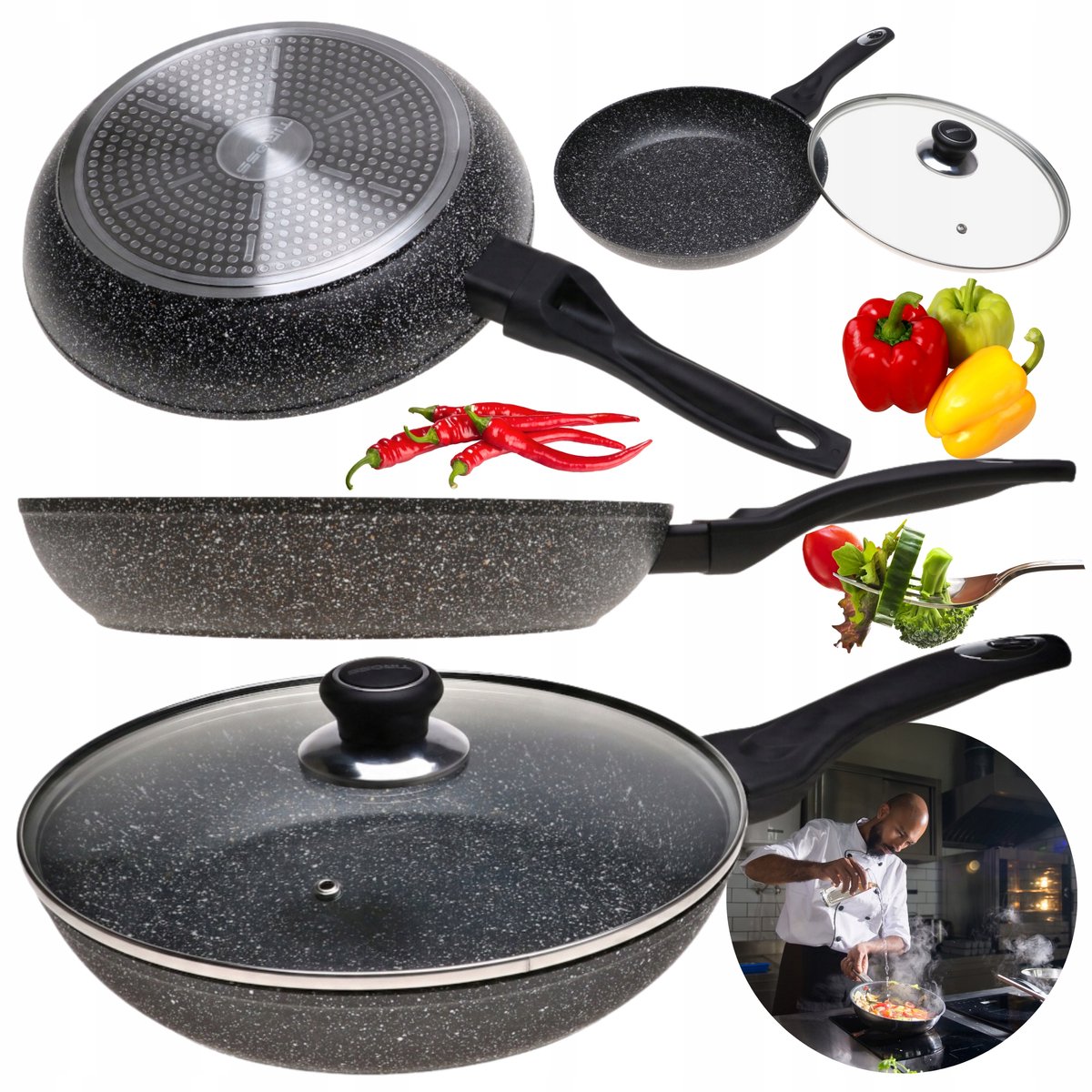 Tiross Marmite 30cm met Deksel - Geschikt voor Inductie