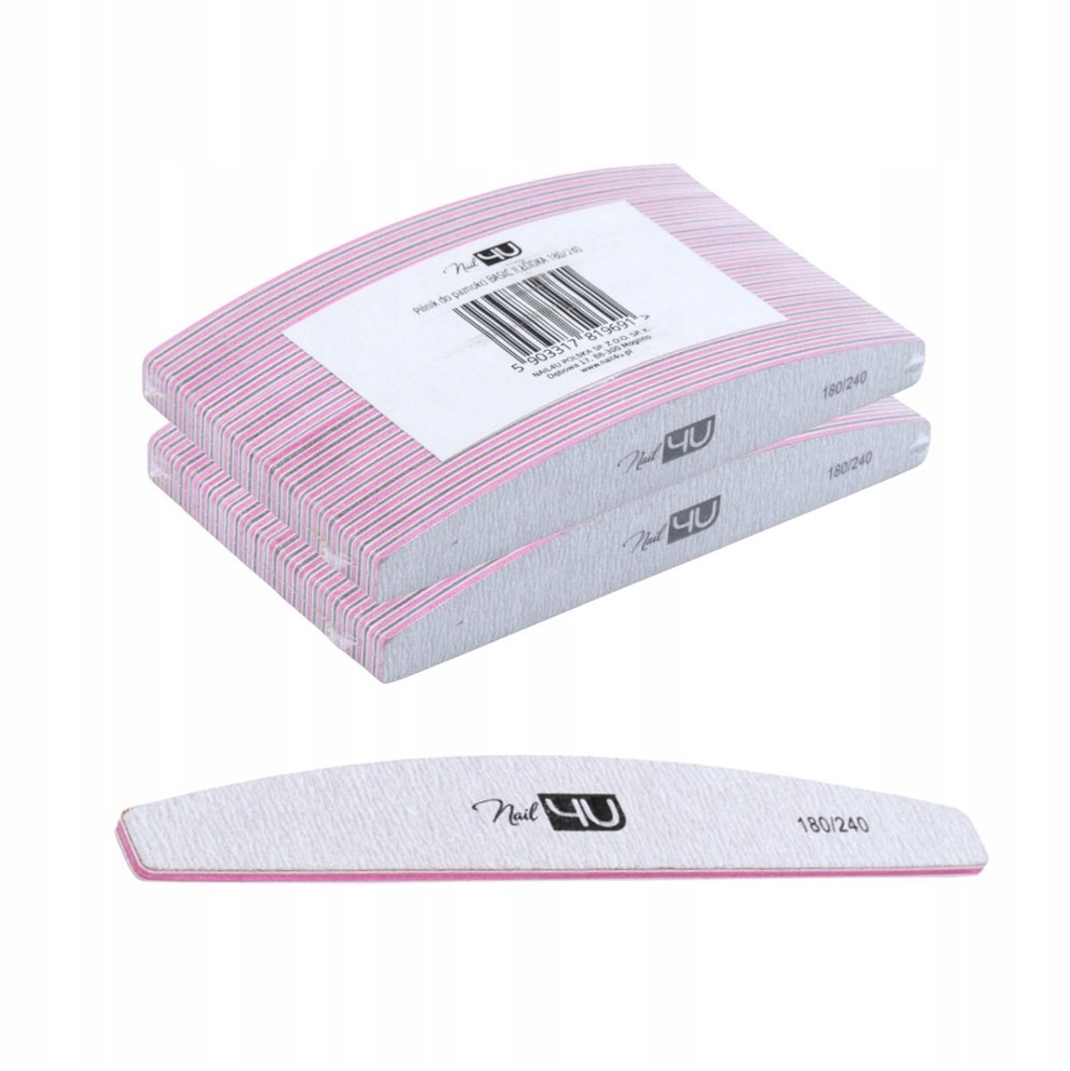 Nail4U Nagelvijl Basic Halve Maan 180/240 Grit - 50 Stuks