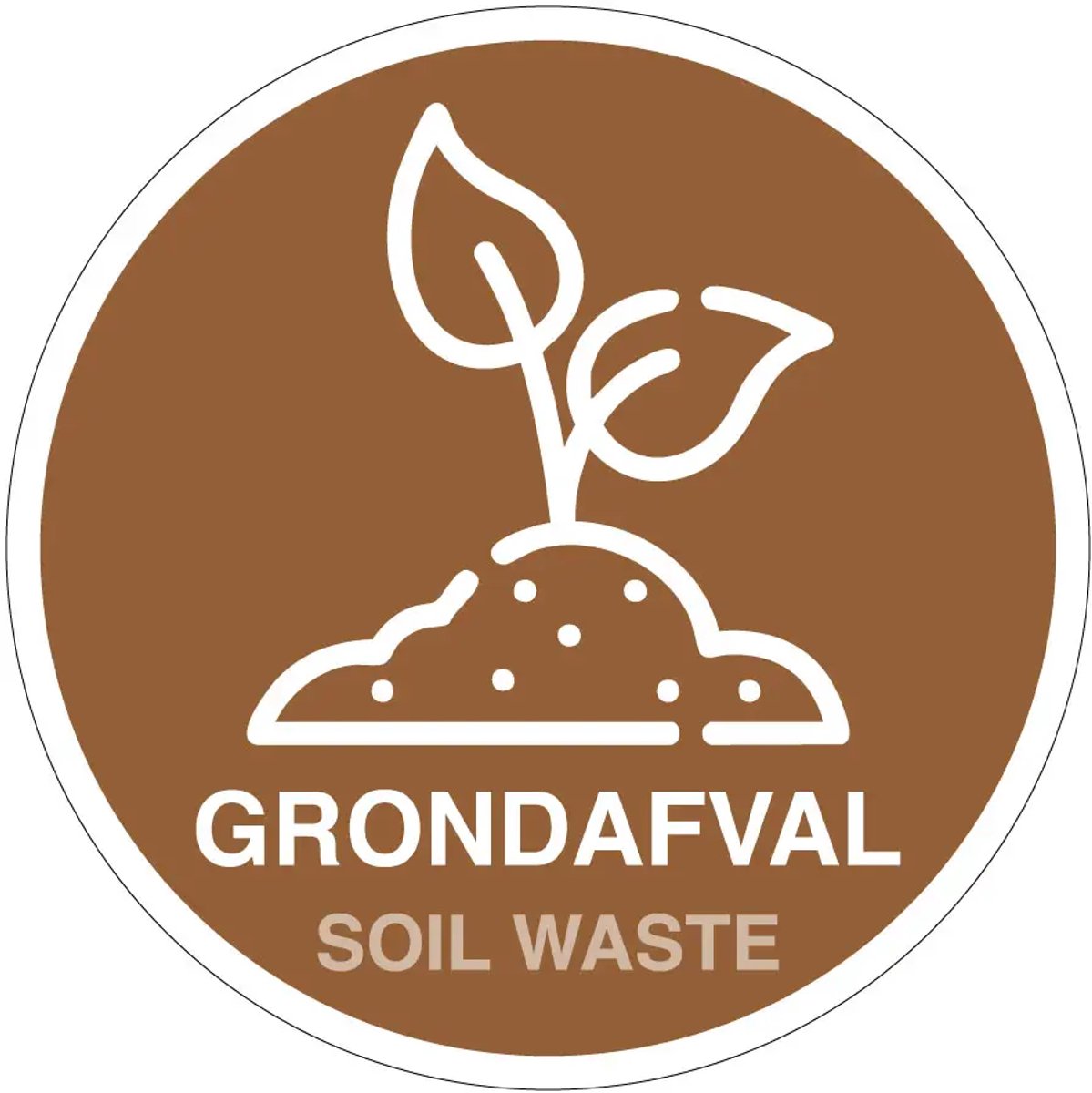 Grondafval sticker | 15 cm