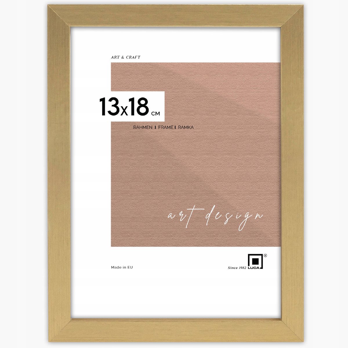 Gouden LUX Fotolijst 13x18 cm - Stijlvol MDF met Plexiglas