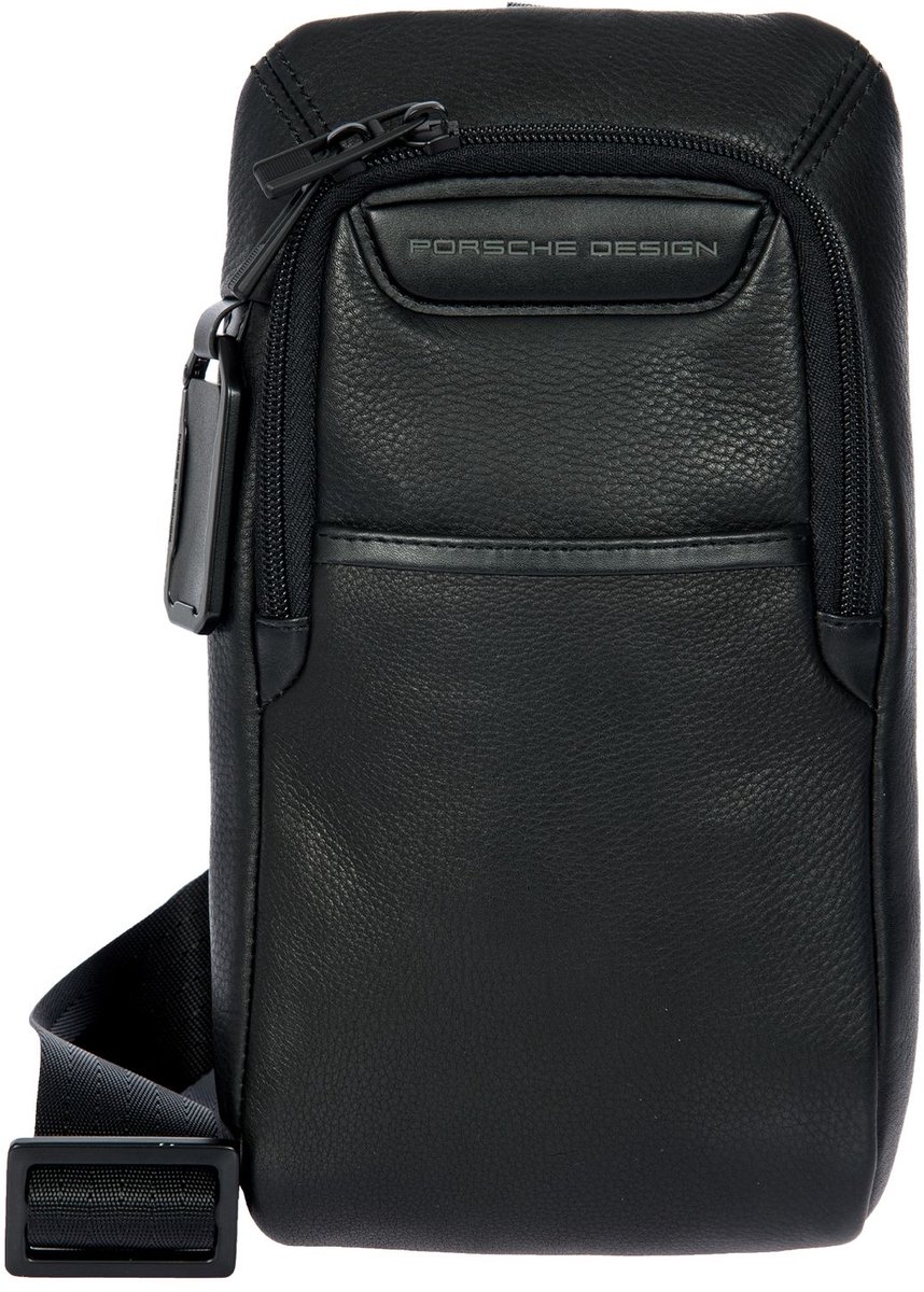 PORSCHE DESIGN Leren schoudertas slingtas Roadster Evo Crossbody Bag Black zwart