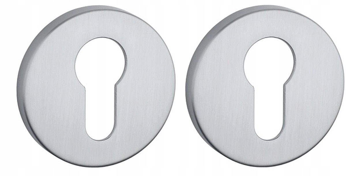 Stile Slim Round Rosette - Chroom Satiné, Inlegversie